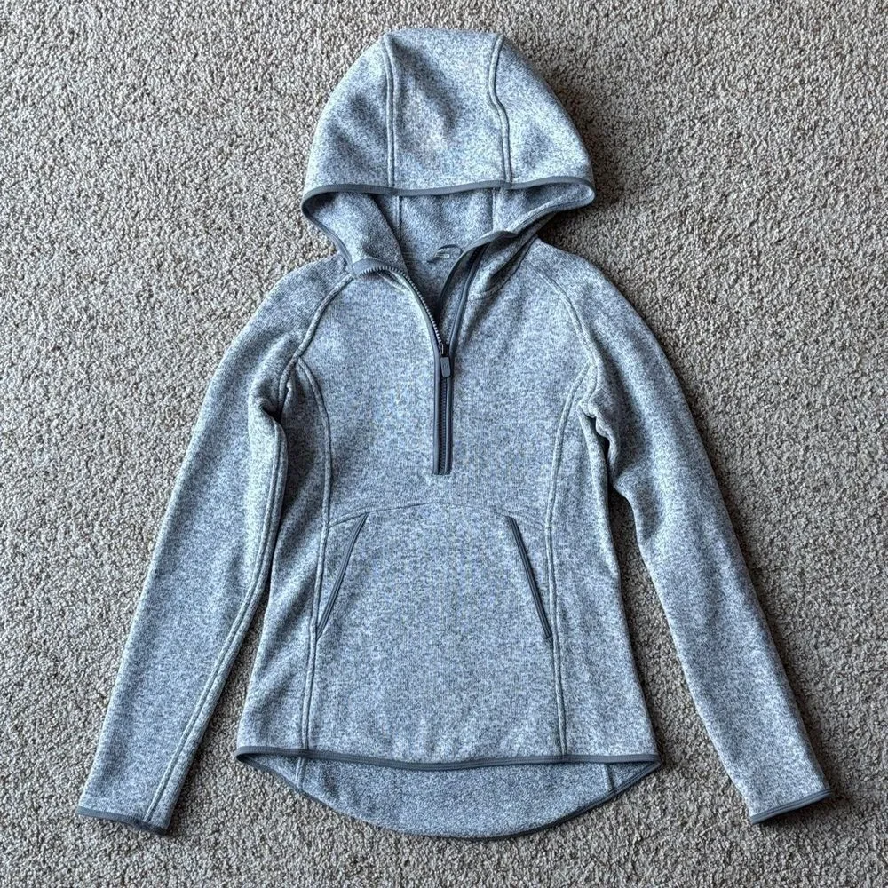 Lululemon Women’s Fleece & Thank You Heather Gray Pullover Hoodie Sz 4